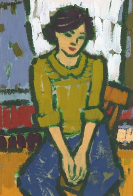 JOAN GILLESPIE - study for young woman seated 