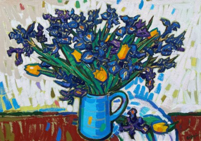 JOAN GILLESPIE - tulips and irises