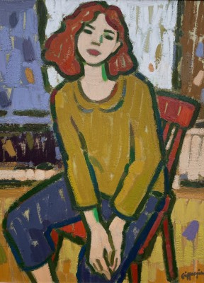 JOAN GILLESPIE - seated girl with red hair