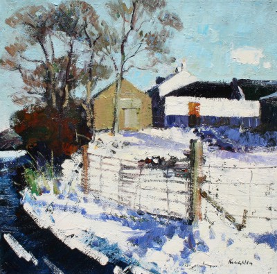 JOHN KINGSLEY - farm under snow, ayrshire