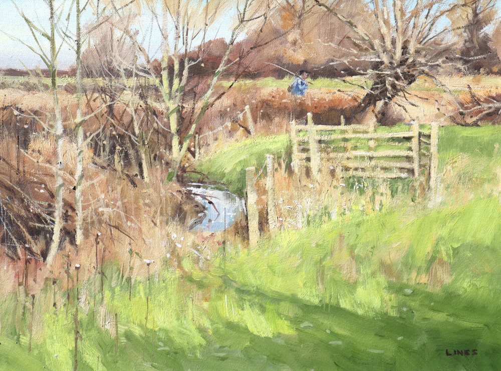 British Artist John Lines - Disappointed Fisherman