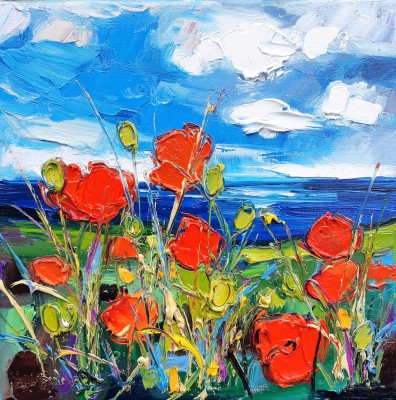 JUDITH BRIDGLAND - poppies by the sea