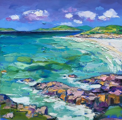JUDITH BRIDGLAND - rocks and green sea, harris