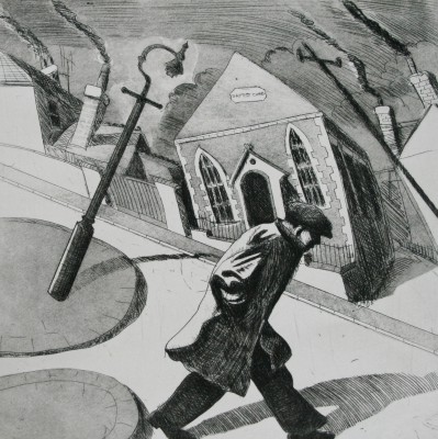 British Print Artist KEN WHITE - Baptist Hill