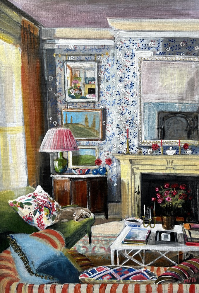 British Artist LOUISE MILLIN - Morning Light in the Lounge