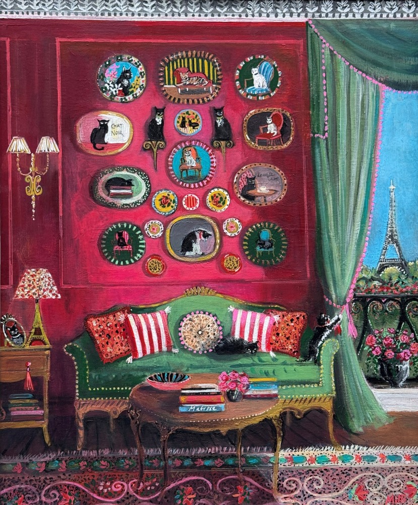 British Artist LOUISE MILLIN - Parisian Cats