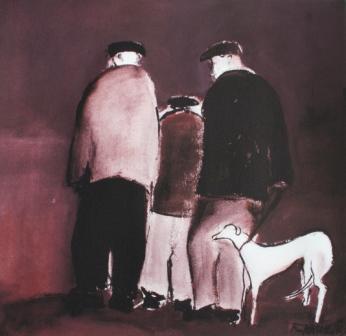 British Print Artist MALCOLM TEASDALE - Billy Liddle's Whippet