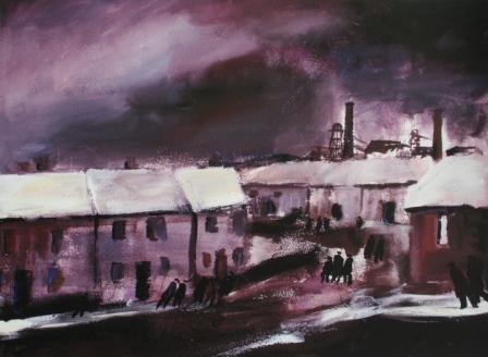 British Print Artist MALCOLM TEASDALE - In a Bleak Mid-Winter