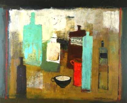 Arrangement with Teacup & Turquiose