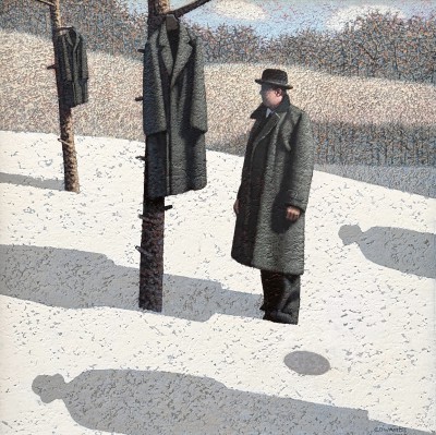 MARK EDWARDS - two coats, three men, a train and a red balloon