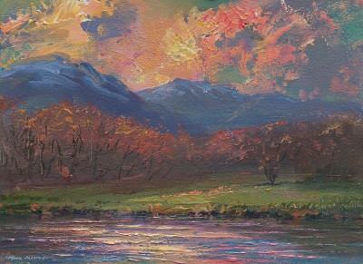 MARK PRESTON - winter sunset, elterwater