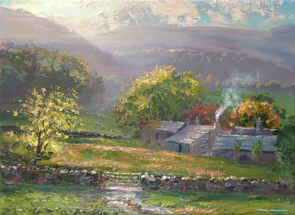 Mark Preston - autumn sunlight, low park cottage, loweswater