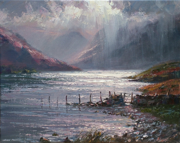 Mark Preston - sunlight through the rain, crummock water