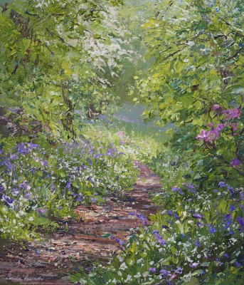 MARK PRESTON - bluebells and mayblossom, bramley wood