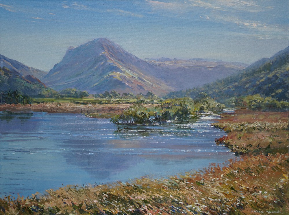 British Artist MARK PRESTON - Clear September Morning, Crummock Water 
