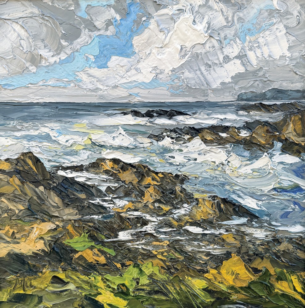 British Artist MARTIN LLEWELLYN - Rocks, Trearddur Bay