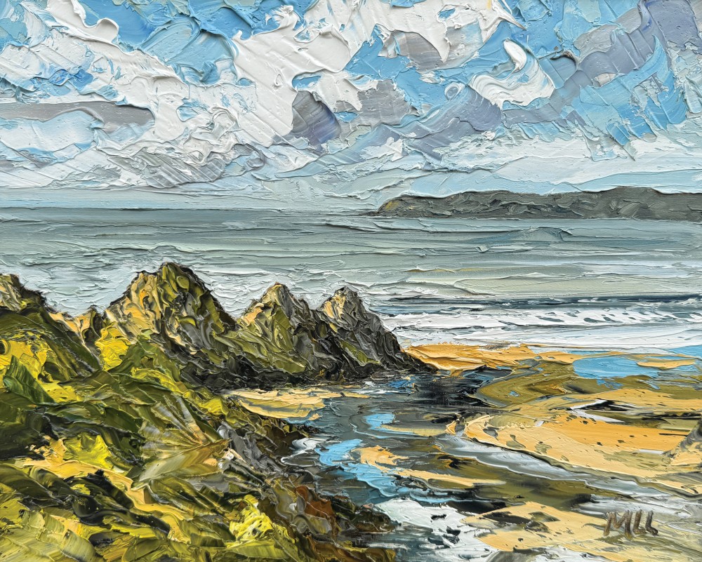 British Artist MARTIN LLEWELLYN - Three Cliffs 