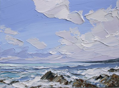 British Artist MATTHEW SNOWDEN - Bright Morning, Choppy Seas, Anglesey