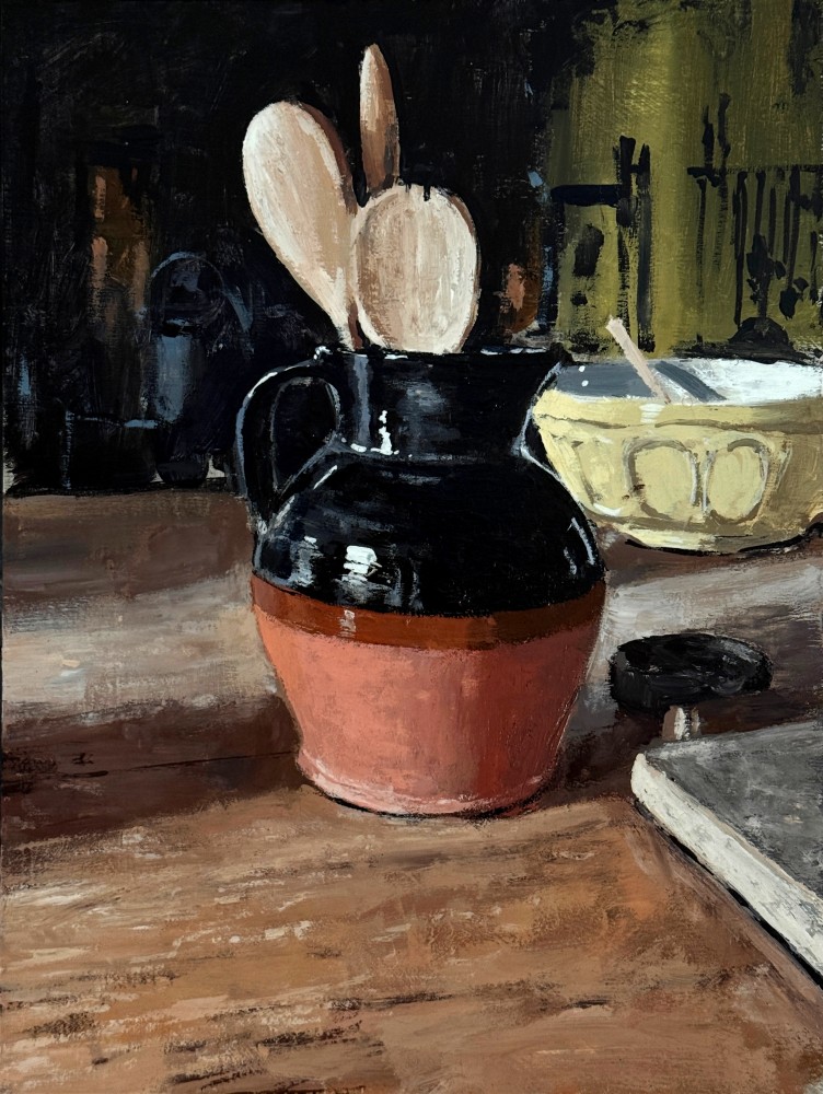 British Artist MATTHEW WOOD - Jug with Spoons