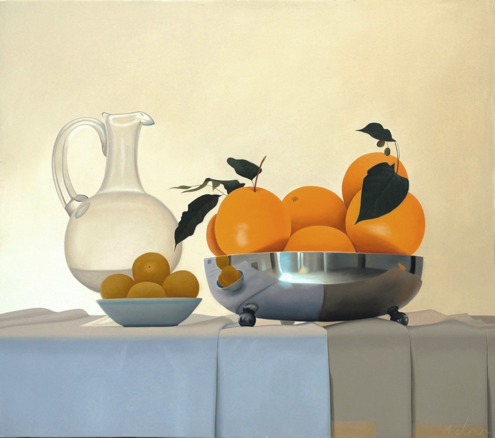 British Artist MICHAEL DE BONO - Decanter with Oranges