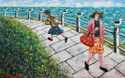 PAUL ROBINSON - two ladies and seagulls