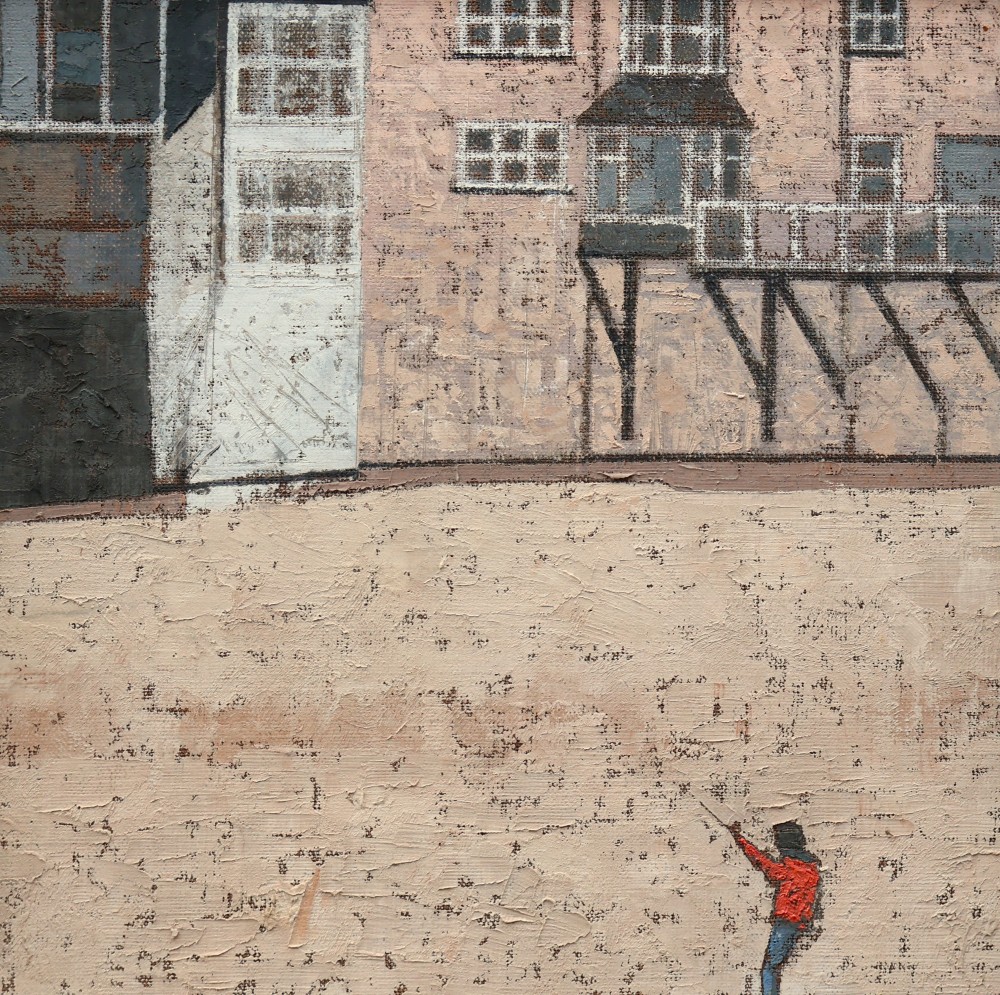 British Artist Peter Beeson - Kite Flyer, Porthmeor, St. Ives