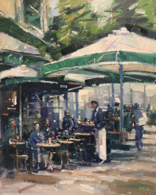 British Artist PETER FOYLE - Café, Paris