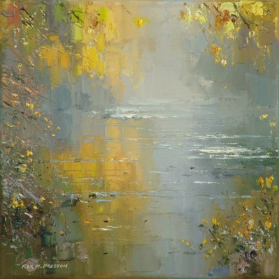 REX PRESTON - autumn mist, river derwent