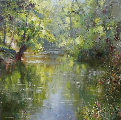 REX PRESTON - reflections in the derwent, calver, derbyshire
