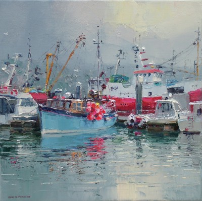 REX PRESTON - reflected light, newlyn harbour
