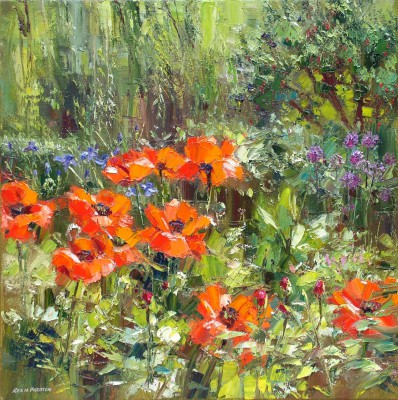 REX PRESTON - garden poppies
