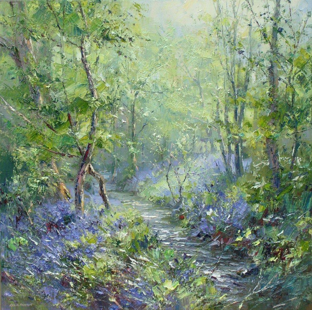 British Artist REX PRESTON - Reflected Spring Sunlight