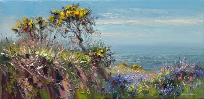 REX PRESTON - cornish gorse and bluebells
