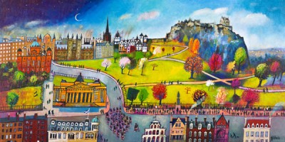 British Print Artist ROB HAIN - Pipers on Parade