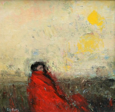 Robert E Wells - Red Blanket Seated