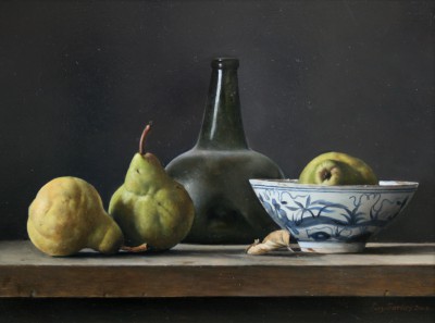 Onion Bottle, Pears and Chinese bowl
