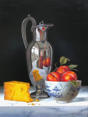 ROY HODRIEN - silver flagon with plums