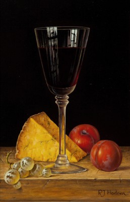 ROY HODRIEN - red wine with cheese and plums