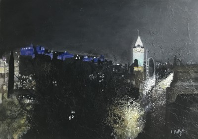 Headlights on Princes St, Edinburgh