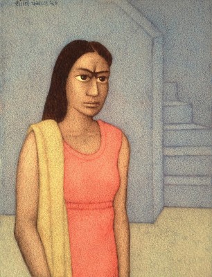 British Artist SHANTI PANCHAL - Yellow Shawl