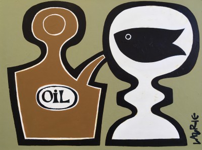 Scottish Artist SIMON LAURIE - Black Fish and Oil II