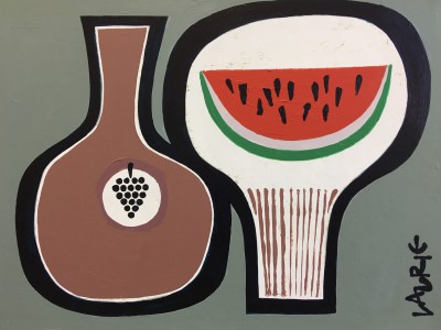 Scottish Artist SIMON LAURIE - Bottle and Melon