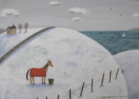 Horse, Snow and White Sails