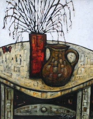 STEVE CAPPER - still life with orange vase