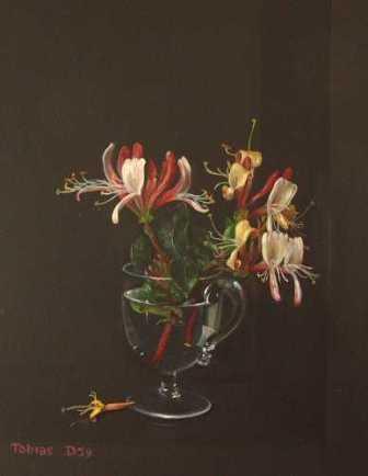 Honeysuckle in Glass Bottle