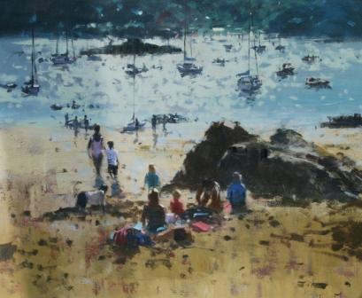 TINA MORGAN - family by the rocks, salcombe