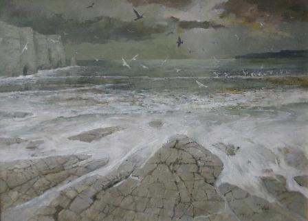 Seabirds and Incoming Tide