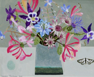 VANESSA BOWMAN - garden flowers and moth