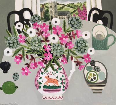 VANESSA BOWMAN - hedgerow flowers in lustreware jug