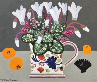 VANESSA BOWMAN - white cyclamen in antique cup